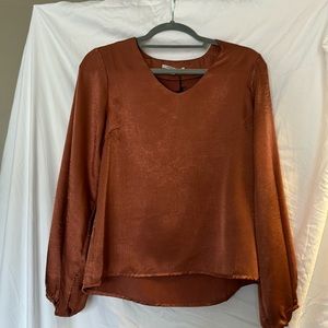 Women long sleeve blouse. Cozy Casual brand, new with tags,   Copper color